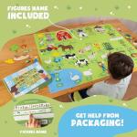 Bonnyco Fuzzy Felt Board with 92 Farm Animals