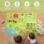 Bonnyco Fuzzy Felt Board with 92 Farm Animals
