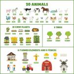 Bonnyco Fuzzy Felt Board with 92 Farm Animals