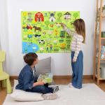 Bonnyco Fuzzy Felt Board with 92 Farm Animals