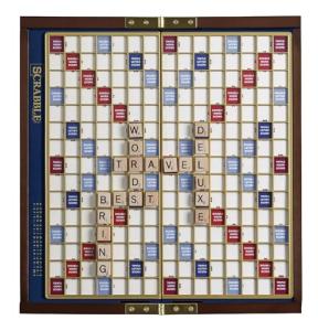 Scrabble Deluxe Travel Edition with Wood Tiles