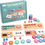 Counting Peg Board with 90 Math Cards for Kids