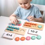 Counting Peg Board with 90 Math Cards for Kids