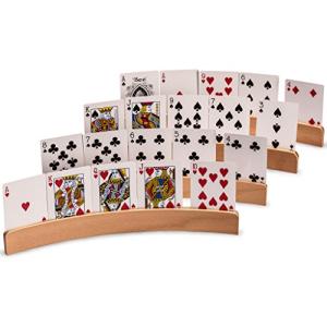 Panorama Wooden Playing Card Holders - Set of 4