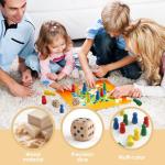 Wooden Pawns and Dice for Family Board Games