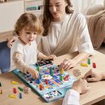 Wooden Pawns and Dice for Family Board Games