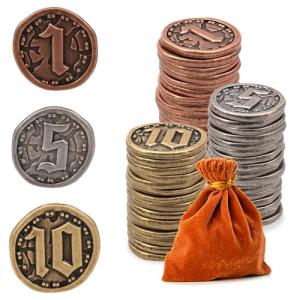 50PCS Metal Game Coins - Gold & Silver Tokens