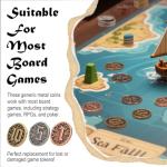 50PCS Metal Game Coins - Gold & Silver Tokens