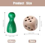 Multicolor Wooden Pawns and Dice for Board Games