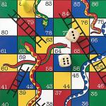 Wooden Snakes and Ladders Game for 2-6 Players