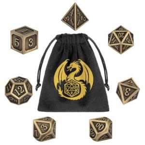 Bronze 7-Piece Metal D&D Dice Set