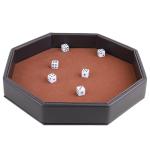 Felt Lined Octagon Dice Tray for Gaming
