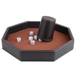 Felt Lined Octagon Dice Tray for Gaming