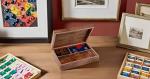Wooden Card Box Set with Dice and Dominoes