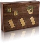 Wooden Card Box Set with Dice and Dominoes