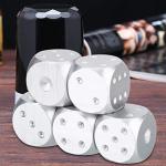 Silver Aluminum Dice Set with Storage Box