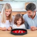 Black Leather and Red Velvet Octagon Dice Tray