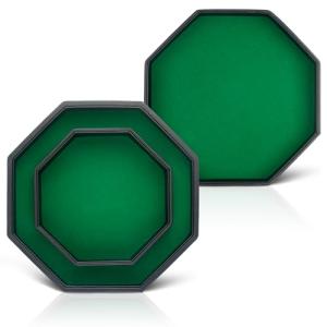 Green Felt Dice Tray with Lid for Board Games