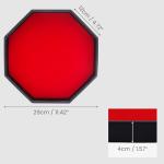 Black Leather and Red Velvet Octagon Dice Tray