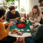 Black Leather and Red Velvet Octagon Dice Tray