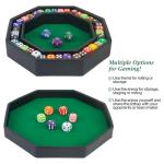 Green Felt Dice Tray with Lid for Board Games