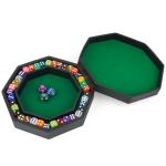 Green Felt Dice Tray with Lid for Board Games