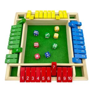 Shut The Box: Fun Wooden Dice Game for 4