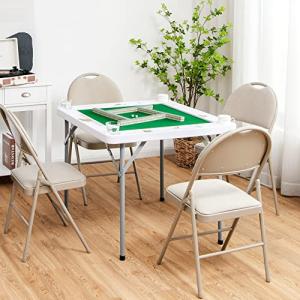 COSTWAY Folding Mahjong and Poker Game Table