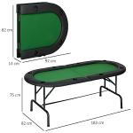 HOMCOM Folding Poker Table for 8 Players