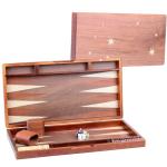 Classic Wooden Backgammon Set with Checkers Pieces