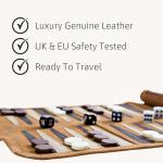Luxury Roll Up Travel Backgammon Set by Jaques