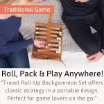 Luxury Roll Up Travel Backgammon Set by Jaques