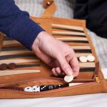 Luxury Roll Up Travel Backgammon Set by Jaques
