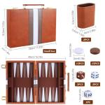 Portable Brown Backgammon Set for 2 Players