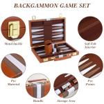 Portable Brown Backgammon Set for 2 Players