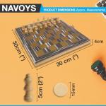 3-in-1 Folding Wooden Chess, Checkers, Backgammon Game