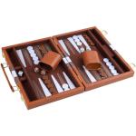 Portable Brown Backgammon Set for 2 Players