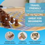 3-in-1 Folding Wooden Chess, Checkers, Backgammon Game