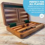 Wooden Inlaid Backgammon Set with Pieces and Dice