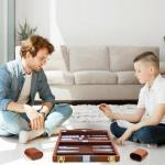 Portable Brown Backgammon Set for 2 Players