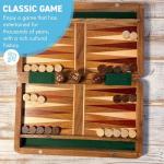 Wooden Inlaid Backgammon Set with Pieces and Dice