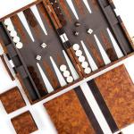 Elegant 15-Inch Leather Backgammon Set for All Ages