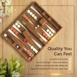 Wooden Folding Backgammon Set for Travel Fun