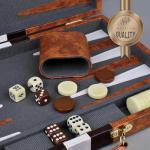 Elegant 15-Inch Leather Backgammon Set for All Ages