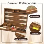 Wooden Folding Backgammon Set for Travel Fun