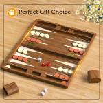 Wooden Folding Backgammon Set for Travel Fun