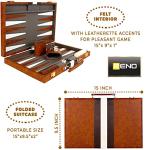Elegant 15-Inch Leather Backgammon Set for All Ages