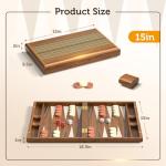 Wooden Folding Backgammon Set for Travel Fun