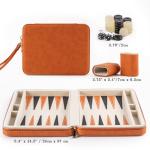 Portable Backgammon Set with Folding Case - Orange