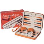 Portable Backgammon Set with Folding Case - Orange